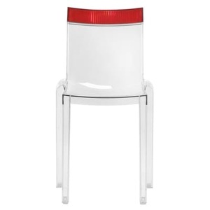 KARTELL, Hi Cut Stapelbarer Stuhl Gestell kristallklar - Kartell rot/transparent en plastikmaterial, Stapelbarer Stuhl Hi Cut plastikmaterial rot transparent Gestell kristallklar - Kartell transparent en plastikmaterial