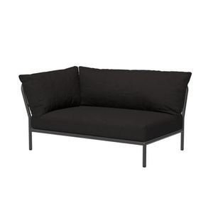 Houe, Level 2 Sofa / Extra weiche Rückenlehne - Eckmodul links - L 139 x T 92,5 cm - Houe schwarz en textil, Modulares Gartensofa Level 2 textil schwarz / Extra weiche Rückenlehne - Eckmodul links - L 139 x T 92,5 cm - Houe schwarz en textil