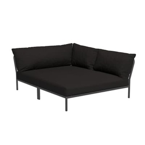 Houe, Level 2 Cozy Sofa / Weiche Rückenlehne & tiefe Sitzfläche - Eckmodul rechts L 173,5 x T 139 cm - Houe schwarz en textil, Modulares Gartensofa Level 2 Cozy textil schwarz / Weiche Rückenlehne & tiefe Sitzfläche - Eckmodul rechts L 173,5 x T 139 cm - Houe schwarz en textil