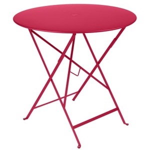 Fermob, Fermob Bistro Tisch rund, Klapptisch Bistro metall rosa / Ø 77 cm - mit Sonnenschirmloch - Fermob rosa en metall