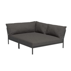 Houe, Level 2 Cozy Sofa / Weiche Rückenlehne & tiefe Sitzfläche - Eckmodul rechts L 173,5 x T 139 cm - Houe grau en textil, Modulares Gartensofa Level 2 Cozy textil grau / Weiche Rückenlehne & tiefe Sitzfläche - Eckmodul rechts L 173,5 x T 139 cm - Houe grau en textil