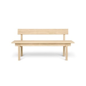 ferm living, Peka OUTDOOR Bank mit Rückenlehne / L 150 cm - Kiefer Acoya-Behandlung - Ferm Living holz natur en holz, Bank mit Rückenlehne Peka OUTDOOR holz natur / L 150 cm - Kiefer Acoya-Behandlung - Ferm Living holz natur en holz
