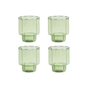 & klevering, Bloom Glas / 4er-Set - & klevering grün en glas, Glas Bloom glas grün / 4er-Set - & klevering grün en glas
