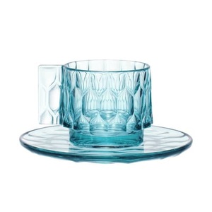 KARTELL, Jellies Family Kaffeetasse / Set aus Tasse und Untertasse - Kartell blau en plastikmaterial, Kaffeetasse Jellies Family plastikmaterial blau / Set aus Tasse und Untertasse - Kartell blau en plastikmaterial