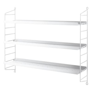 String Furniture, String® Pocket Metal Regal / Lochstahl - L 60 x H 50 cm - String Furniture weiß en metall, Regal String® Pocket Metal metall weiß / Lochstahl - L 60 x H 50 cm - String Furniture weiß en metall