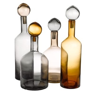 Pols Potten, Bubbles & Bottles Karaffe / Glas - 4er-Set - Pols Potten gelb/grau/beige en glas, Karaffe Bubbles & Bottles glas gelb grau beige / Glas - 4er-Set - Pols Potten beige en glas