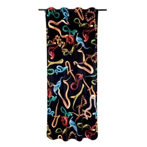 Seletti, Toiletpaper - Snakes Black Vorhang / 280 x 140 cm - Polyester - Seletti schwarz en textil, Vorhang Toiletpaper - Snakes Black textil schwarz / 280 x 140 cm - Polyester - Seletti schwarz en textil