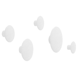 Muuto, The Dots Wood Wandhaken 5 Stück - Muuto weiß en holz, Wandhaken The Dots Wood holz weiß 5 Stück - Muuto weiß en holz