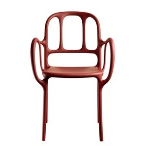 Magis, Milà Stapelbarer Sessel / Kunststoff - Magis rot en plastikmaterial, Stapelbarer Sessel Milà plastikmaterial rot / Kunststoff - Magis rot en plastikmaterial