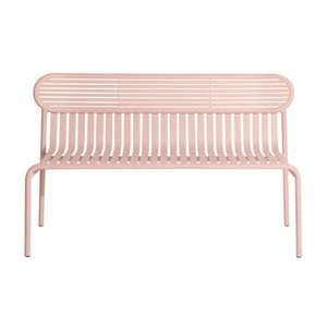 Petite Friture, Bank mit Rückenlehne Week-End metall rosa / Aluminium - L 121 cm - Petite Friture rosa en metall, Bank mit Rückenlehne Week-End metall rosa / Aluminium - L 121 cm - Petite Friture rosa en metall