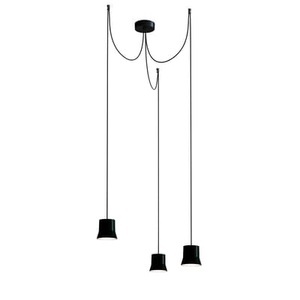 Artemide, Artemide GIO.light Cluster Hängeleuchte, schwarz, Pendelleuchte Gio Light Cluster metall glas schwarz / LED - 3 Lampenschirme - Artemide schwarz en glas