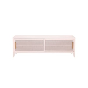 Tolix, B2 Bas Perforé TV Möbel / 120 x H 51 cm - Griffe aus Eiche - Tolix rosa en metall, TV Möbel B2 Bas Perforé metall rosa / 120 x H 51 cm - Griffe aus Eiche - Tolix rosa en metall