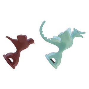 ALESSI, Alessi-Deckel mit Trillerpfeife, 2 Stk, Grün/Rot, Set Tea Rex plastikmaterial rot grün / Set aus 2 Pfeifenaufsätzen, limitierte Auflage - Alessi grün en plastikmaterial