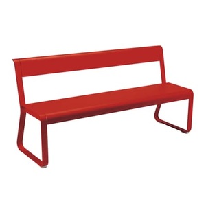 Fermob, Bellevie Bank mit Rückenlehne / L 161 cm - 4-Sitzer - Fermob rot en metall, Bank mit Rückenlehne Bellevie metall rot / L 161 cm - 4-Sitzer - Fermob rot en metall