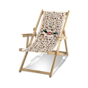 PÔDEVACHE, Tattoo Liegestuhl / Mit Armlehnen - PÔDEVACHE bunt en textil/holz, Liegestuhl Tattoo holz bunt / Mit Armlehnen - PÔDEVACHE bunt en holz