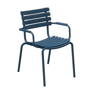 Houe, ReCLIPS Stapelbarer Sessel / Armlehnen aus Metall - Recycling-Kunststoff - Houe blau en plastikmaterial, Stapelbarer Sessel ReCLIPS plastikmaterial blau / Armlehnen aus Metall - Recycling-Kunststoff - Houe blau en plastikmaterial