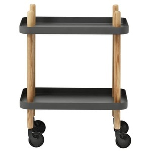 Normann Copenhagen, Normann Copenhagen Block Couch- und Beistelltisch, Ablage Block metall grau / auf Rollen - Normann Copenhagen grau en metall