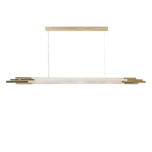 DCW éditions, ORG Horizontal Large Pendelleuchte / LED - L 200 cm / Glas - DCW éditions weiß en glas, Pendelleuchte ORG Horizontal Large glas weiß / LED - L 200 cm / Glas - DCW éditions weiß en glas