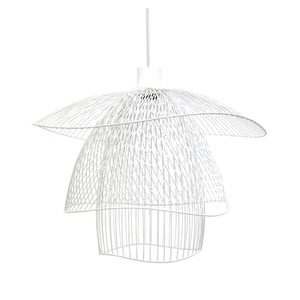 Forestier, Forestier Papillon S Pendelleuchte 56 cm weiß, Pendelleuchte Papillon Small metall weiß / Ø 56 cm - Forestier weiß en metall