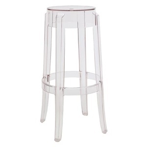 KARTELL, Kartell-Charles Ghost Hocker L, Kristall, Stapelbarer Barhocker Charles Ghost plastikmaterial transparent 75 cm - Kartell transparent en plastikmaterial