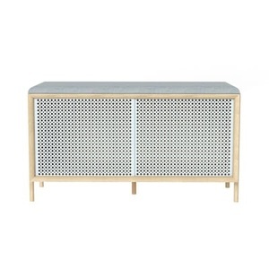 Harto, Gabin Bank / Mit Kissen & Stauraum - L 92 cm - Hartô grau en metall/textil/holz, Bank Gabin metall textil holz grau / Mit Kissen & Stauraum - L 92 cm - Hartô grau en holz
