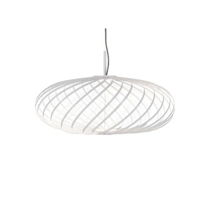 Tom Dixon, Tom Dixon-Spring Pendant Small, White, Pendelleuchte Spring Small LED metall weiß / Ø 56 x H 24 cm - Flexible Stahlbänder - Tom Dixon weiß en metall