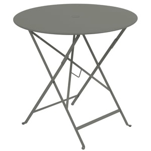 Fermob, Bistro Klapptisch / Ø 77 cm - mit Sonnenschirmloch - Fermob grün/grau en metall, Klapptisch Bistro metall grün grau / Ø 77 cm - mit Sonnenschirmloch - Fermob grau en metall