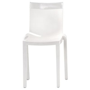 KARTELL, Stapelbarer Stuhl Hi Cut plastikmaterial weiß transparent Gestell weiß lackiert - Kartell weiß en plastikmaterial, Stapelbarer Stuhl Hi Cut plastikmaterial weiß transparent Gestell weiß lackiert - Kartell transparent en plastikmaterial