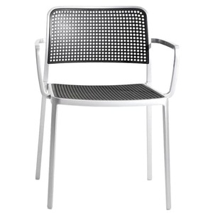 KARTELL, Stapelbarer Sessel Audrey plastikmaterial schwarz Gestell Aluminium mattiert - Kartell schwarz en plastikmaterial, Stapelbarer Sessel Audrey plastikmaterial schwarz Gestell Aluminium mattiert - Kartell schwarz en plastikmaterial