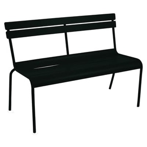 Fermob, Fermob-Luxembourg Bank 118, Liquorice, Bank mit Rückenlehne Luxembourg metall schwarz 2/3-Sitzer - L 118 cm - Fermob schwarz en metall