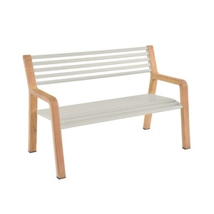 Fermob, Bank mit Rückenlehne Somerset metall holz grau / L 122 cm - Fermob grau en metall, Bank mit Rückenlehne Somerset metall holz grau / L 122 cm - Fermob grau en holz