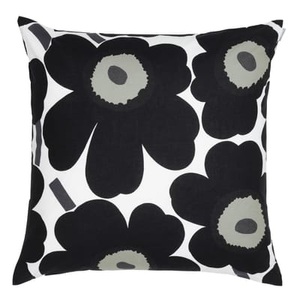 Marimekko, Marimekko-Pieni Unikko Kissenbezug 50x50 cm, Weiss/Schwarz, Kissen Pieni Unikko textil weiß schwarz 50 x 50 cm - Marimekko schwarz en textil