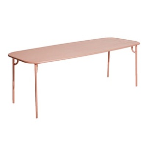 Petite Friture, rechteckiger Tisch Week-End metall rosa / 220 x 85 cm - Aluminium - Petite Friture rosa en metall, rechteckiger Tisch Week-End metall rosa / 220 x 85 cm - Aluminium - Petite Friture rosa en metall