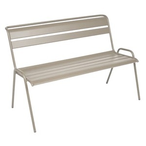 Fermob, Monceau Bank mit Rückenlehne / 2- bis 3-Sitzer - L 116 cm - Fermob beige en metall, Bank mit Rückenlehne Monceau metall beige / 2- bis 3-Sitzer - L 116 cm - Fermob beige en metall
