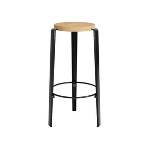 TIPTOE, Barhocker Big Lou holz schwarz / H 76 cm - Eiche - TIPTOE schwarz en holz, Barhocker Big Lou holz schwarz / H 76 cm - Eiche - TIPTOE schwarz en holz