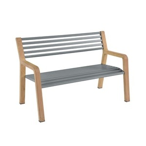 Fermob, Bank mit Rückenlehne Somerset metall holz grau / L 122 cm - Fermob grau en metall, Bank mit Rückenlehne Somerset metall holz grau / L 122 cm - Fermob grau en holz