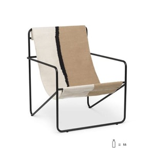 ferm living, Desert Sessel / Gestell schwarz - Plastikflaschen-Recycling - Ferm Living weiß/beige en textil, Sessel Desert textil weiß beige / Gestell schwarz - Plastikflaschen-Recycling - Ferm Living beige en textil
