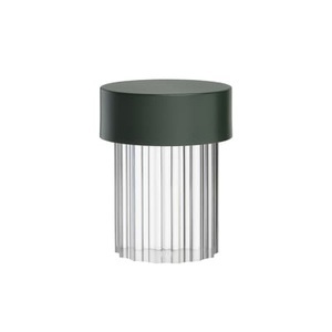 Flos, Flos - Tischleuchte LAST ORDER - Metall - dunkelgrün - 10/10/14 cm, Kabellose, wiederaufladbare Außenlampe Last Order glas transparent / OUTDOOR - Ø 10 x H 14 cm - Flos transparent en glas