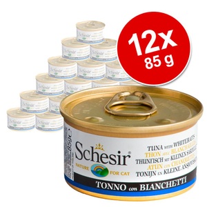 Schesir, Sparpaket Schesir Natural 12 x 85 g - Gemischtes Paket ´´Huhn´´, Schesir Natural mit Reis 6 x 85 g - Hühnerfilet & Rinderfilet mit Reis