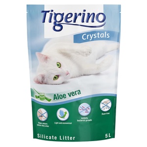 Tigerino, Tigerino Crystals Aloe Vera Katzenstreu - 3 x 5 l, Tigerino Crystals Katzenstreu ? Aloe-Vera-Duft - 5 l