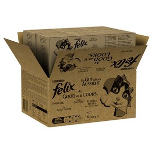 Felix, Jumbopack: 80 x 100 g Felix ´´So gut wie es aussieht´´ - Thunfisch, Lachs, Kabeljau, Seelachs, 