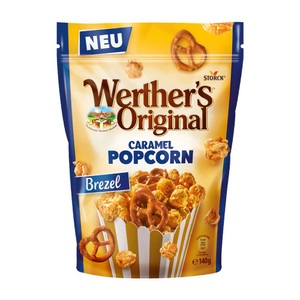 Werther´s Original, Werther´s Original Popcorn Meersalz&Brezel - 1 x 140 g, Werther's Original Caramel Popcorn Brezel 140g