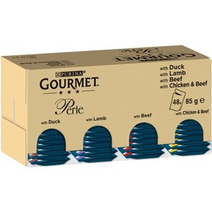 Gourmet, Megapack Gourmet Perle 96 x 85 g - Ente, Lamm, Rind, Huhn und Rind, 