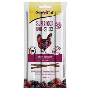 GimCat, GimCat Superfood Duo-Sticks mit Huhn & Waldbeere - 3 x 3 Sticks (45 g), Gim Cat Sticks Hühnchen & Waldbeeren (3 Stk)