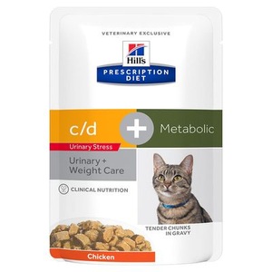 Hill's Prescription Diet c/d Urinary Stress + Metabolic Katzenfutter mit Huhn - 12 x 85 g