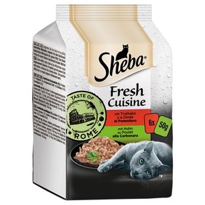 Sheba, Sheba Fresh & Fine in Sauce Herz. Komp. 6x50g, Sheba Fresh & Fine Häppchen in Sauce