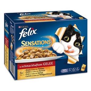 Felix, Felix ´´Sensations Soßen-Sause´´ Pouches - 24 x 100 g Fleischauswahl, 