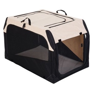 Hunter, Hunter Transportbox Outdoor - Größe L; L 91 x B 61 x H 58 cm, Hunter Faltbare Hundebox mit Aluminium-Gestell - Beige/Schwarz -