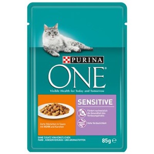 Purina One, Purina ONE Sensitive 6 x 85 g - mit Huhn & Karotten, Purina ONE Sensitive mit Huhn & Karotten - 13 x 85 g