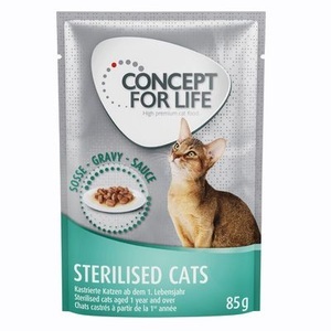 Concept for Life, Concept for Life Sensitive Cats - in Gelee - 48 x 85 g, Concept for Life Sensitive Cats - Verbesserte Rezeptur! - Als Ergänzung: 12 x 85 g Concept for Life Sensitive Cats in Gelee